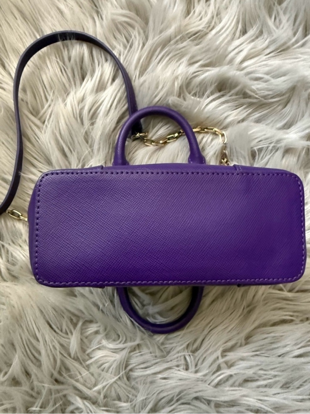 Tory Burch Purple Mini Robinson Dome Satchel Gold toned accents - Picture 4 of 12
